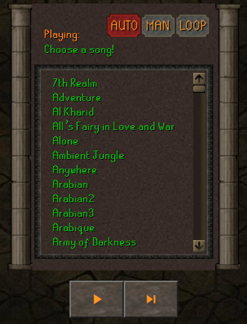 A screenshot of the main Runetunes UI